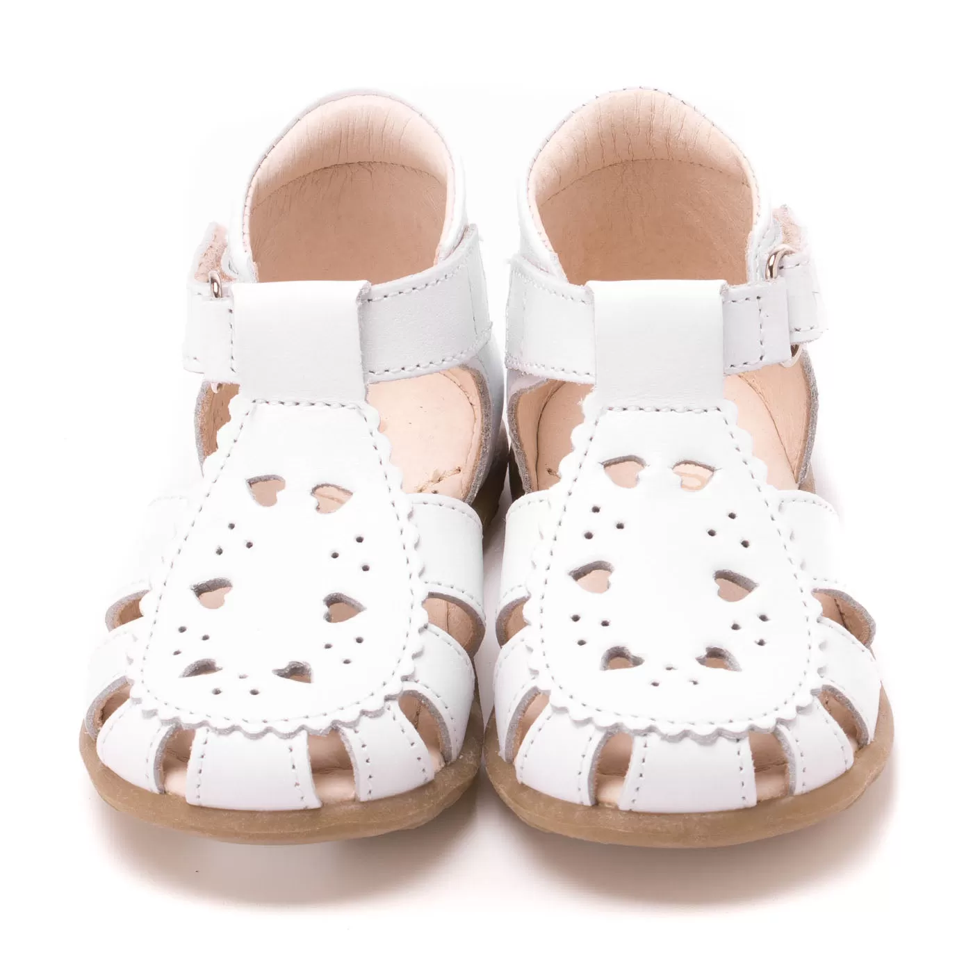 (1214A) Emel white closed sandals