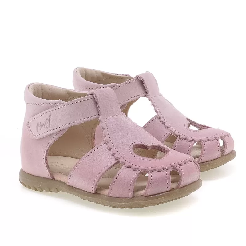 (2183A-3) Emel pink heart closed sandals