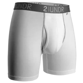 2UNDR Swing Shift 6" Boxer Brief 2U01BB.022 White/Grey