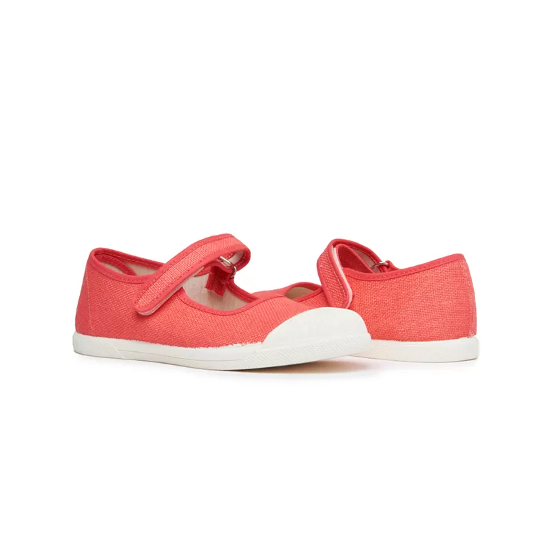 Canvas Mary Jane Sneakers in Coral