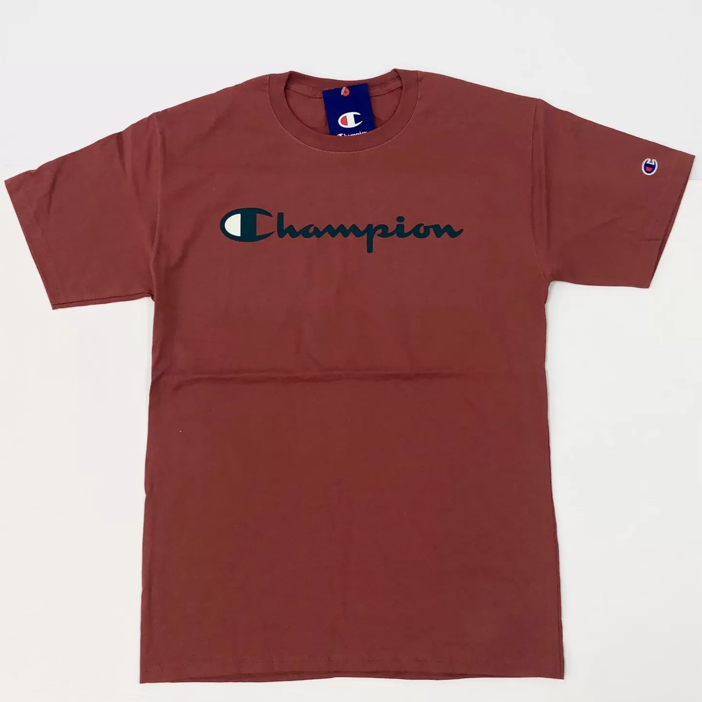 Champion Script Logo Print Jersey T-Shirt - Red