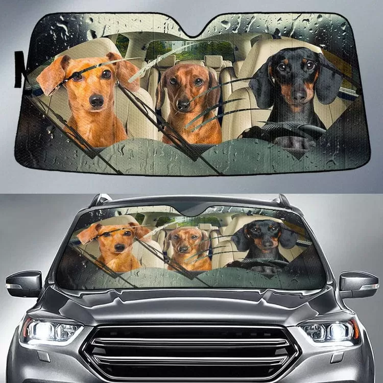 Custom Pet Rainy Driving Personalized Funny Car Front Windshield Sun Shade Offers Ultimate Protection for Car Interior