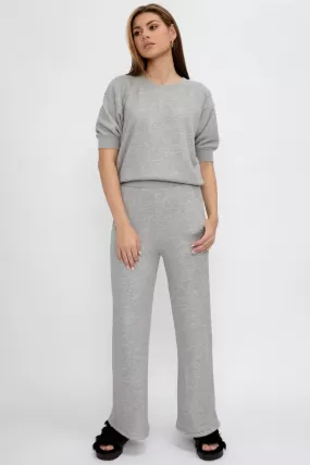 Delilah A-Line Pant in Heather Grey