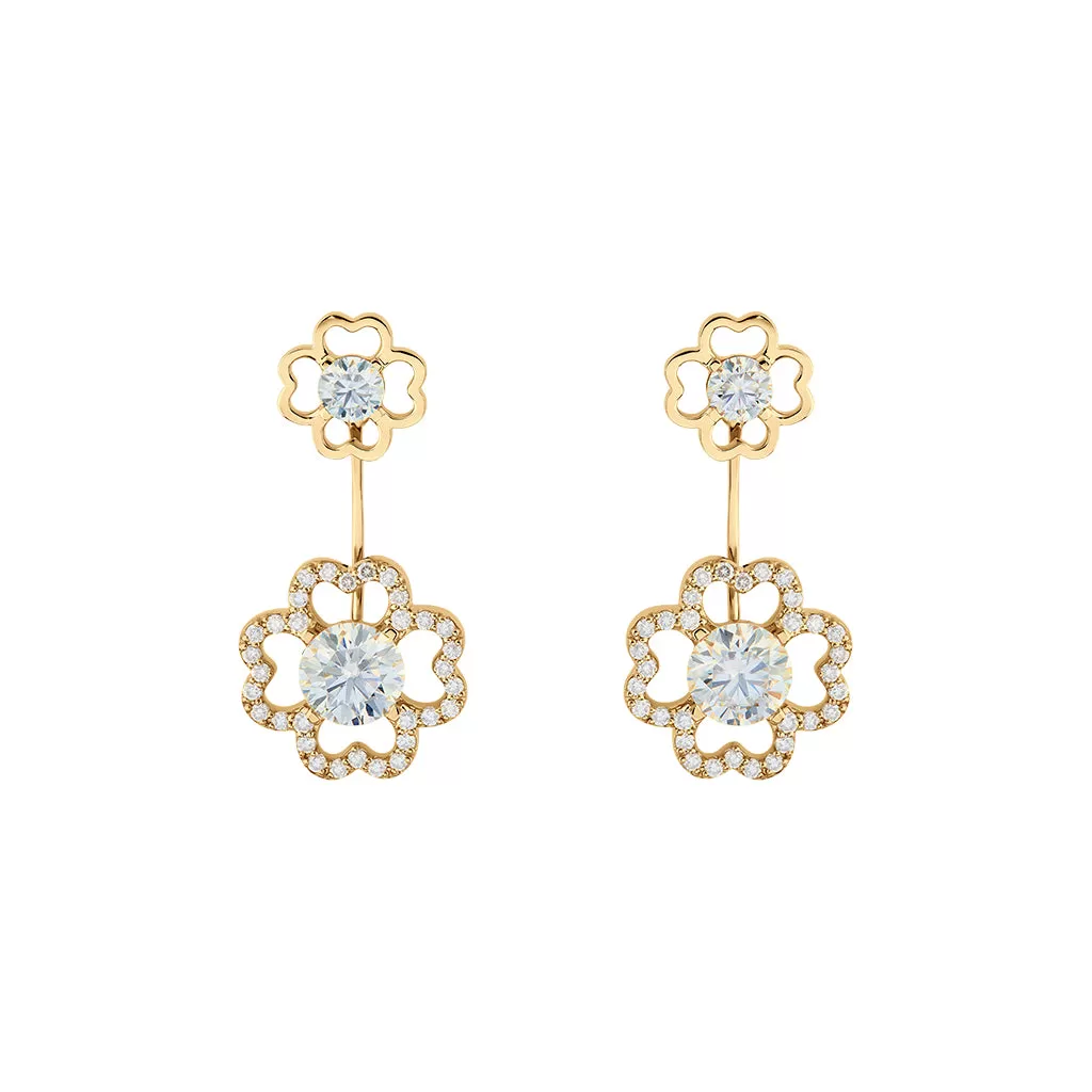 Diamond2 Two Flower Earring Jackets