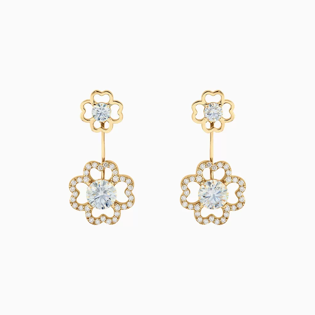 Diamond2 Two Flower Earring Jackets