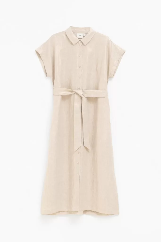 Elk The Label - Metalen Shirt Dress - Gold Linen