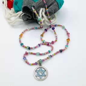 Enamel Star of David Charm Necklace