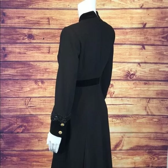 EscadaBlackDress with velvet trim