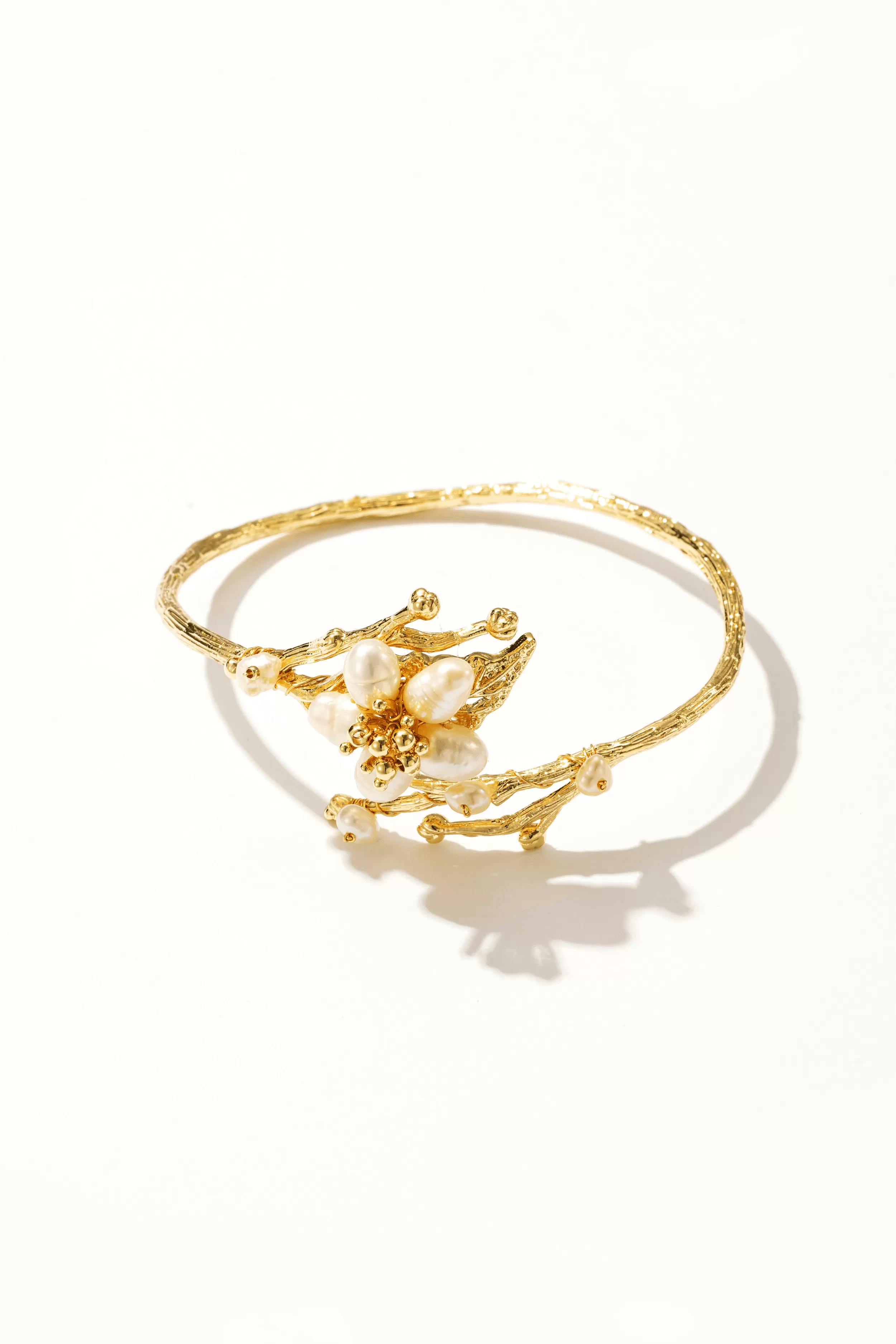 Ethereal Pearl 14K Gold Bangle