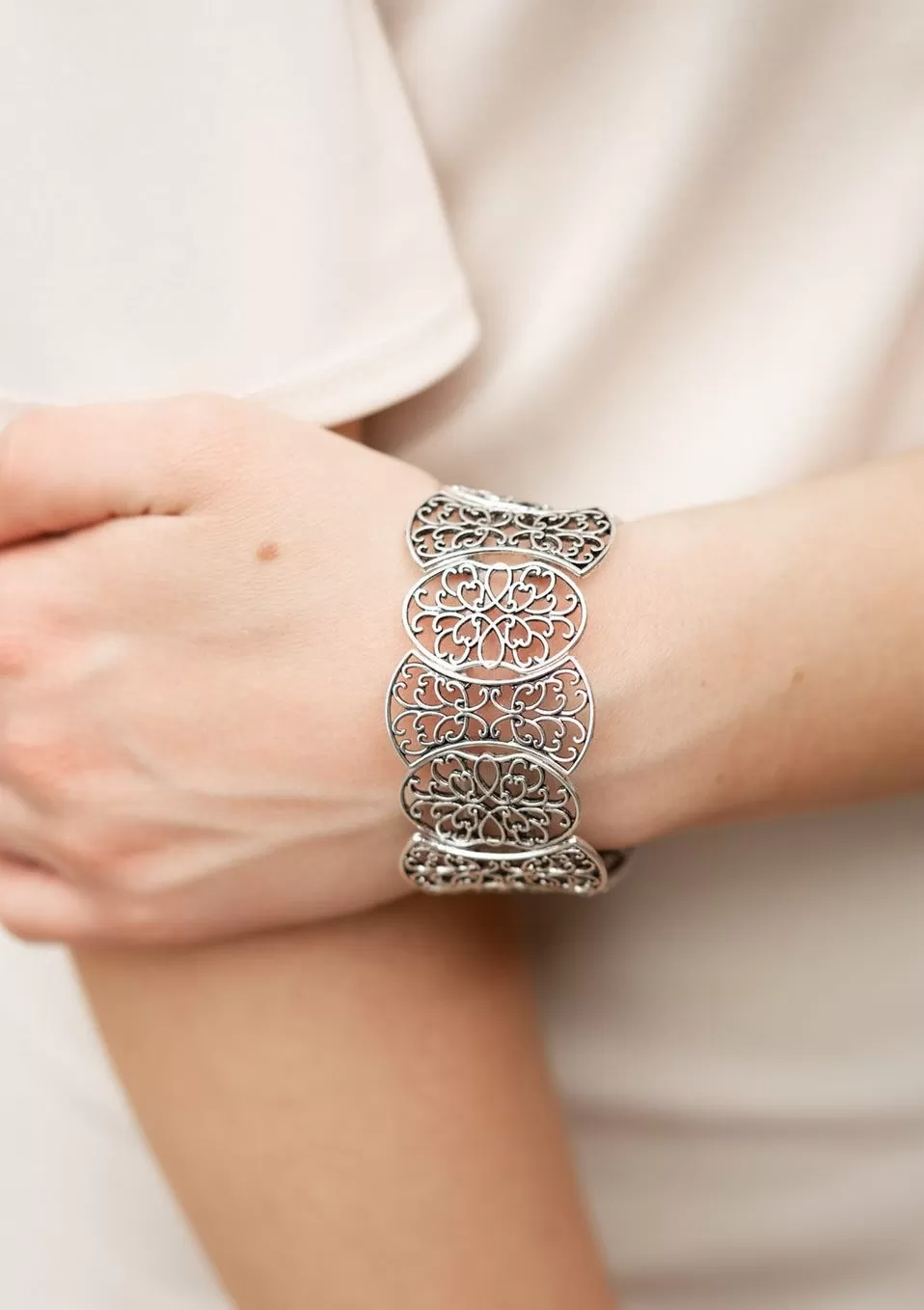 Fancy Fashionista Silver Bracelet