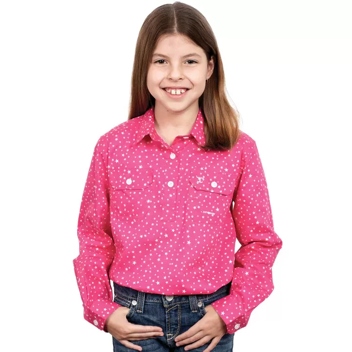 Girls Just Country Harper Shirt - Hot Pink Stars