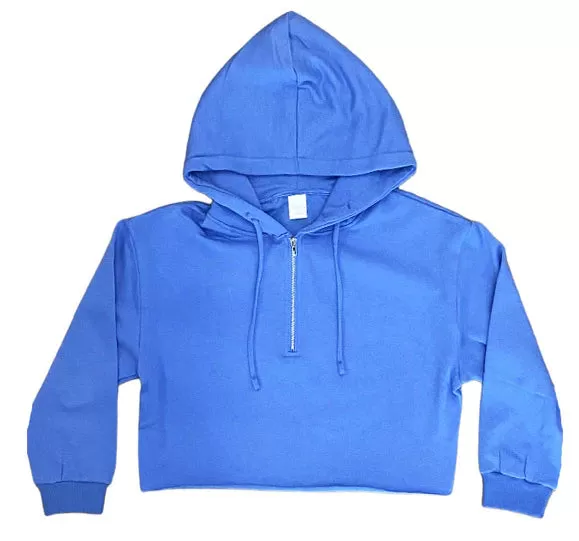 Half Zip Crop Hoodie- Girls