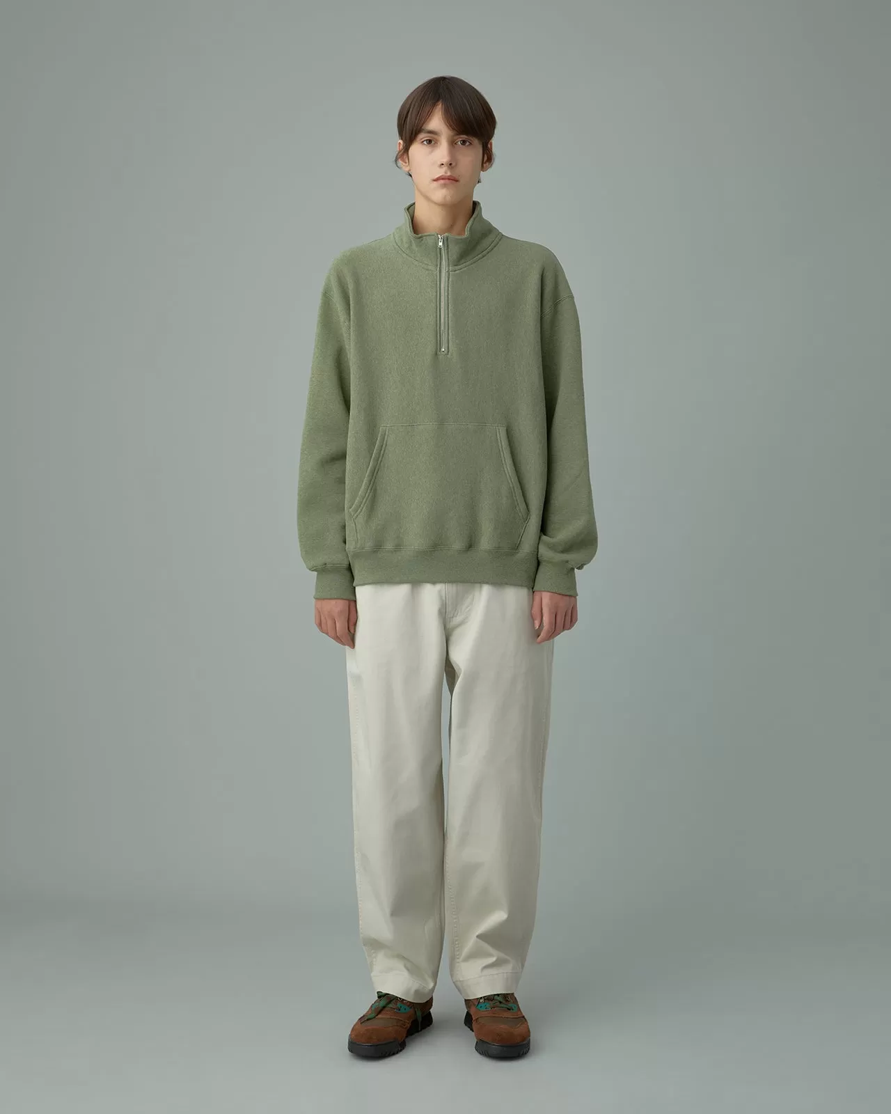 Half Zip Pocket Pullover Green