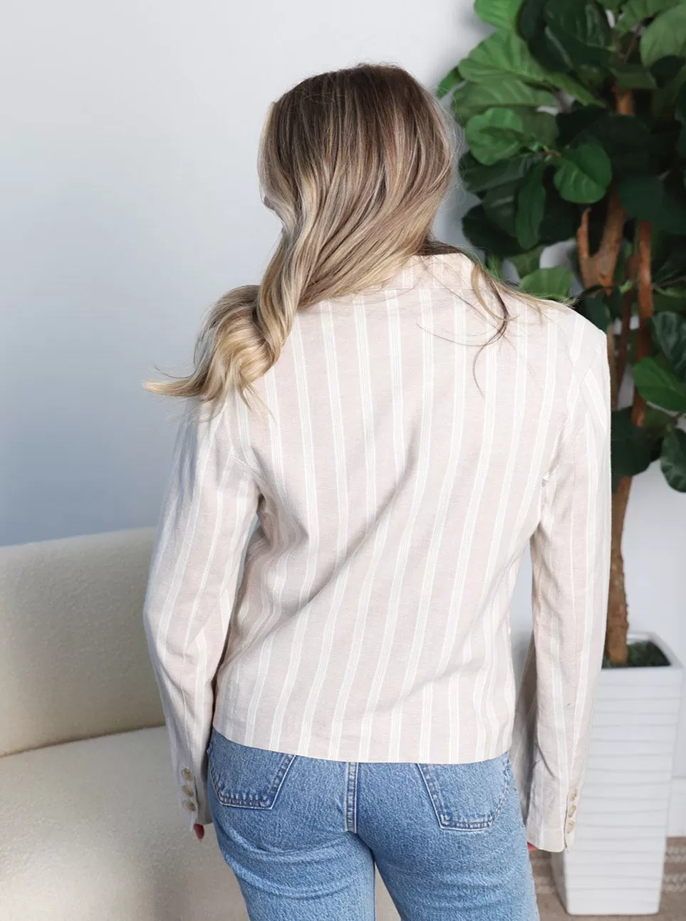 Hampton Striped Linen Blazer