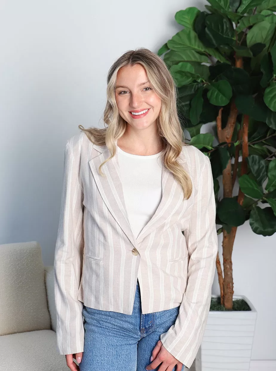 Hampton Striped Linen Blazer