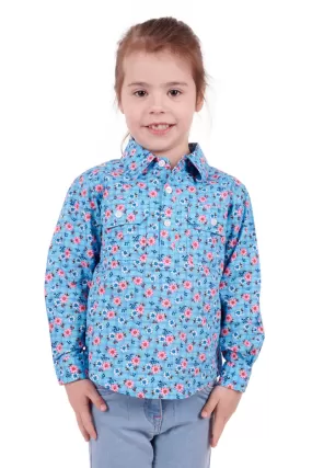 Hard Slog Girls Becki 1/2 Placket Long Sleeve Shirt