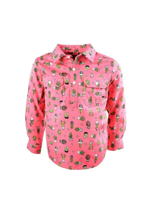 Hard Slog Kids Frida Half Button Workshirt