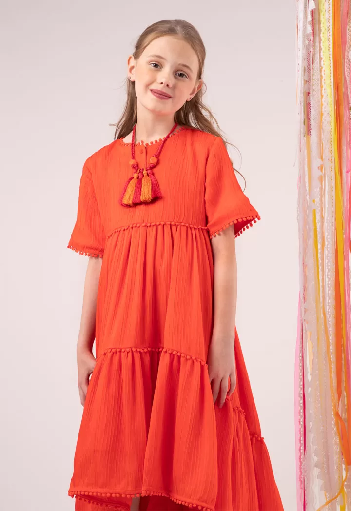 High Low Pleated Dress