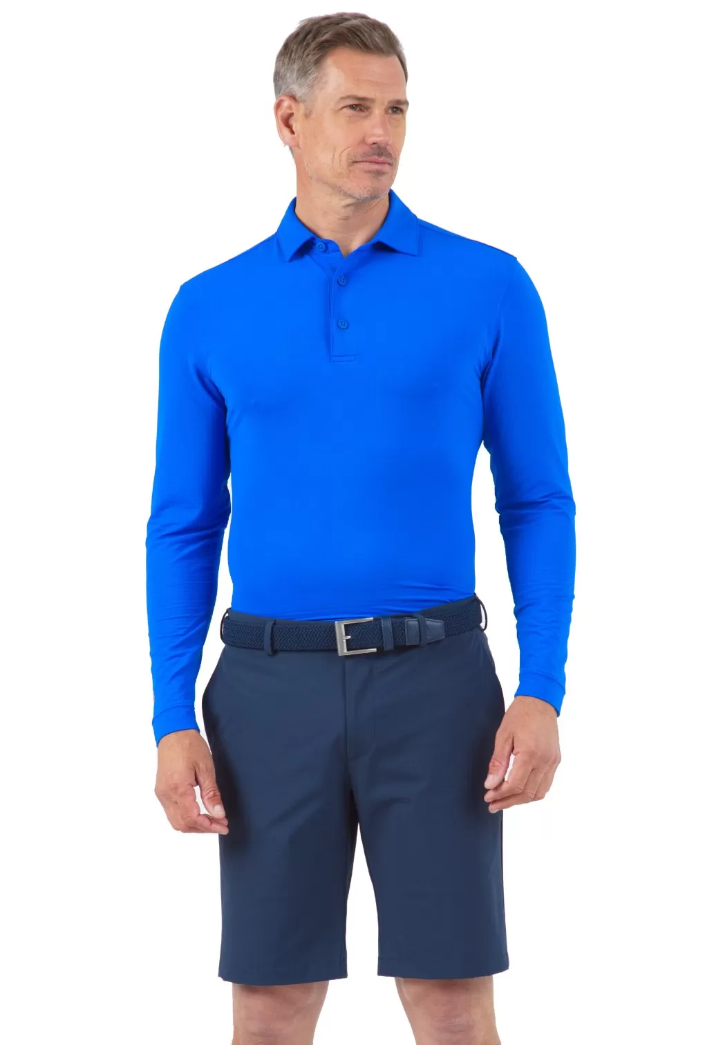 IBKUL Mens Polo Long Sleeve Royal