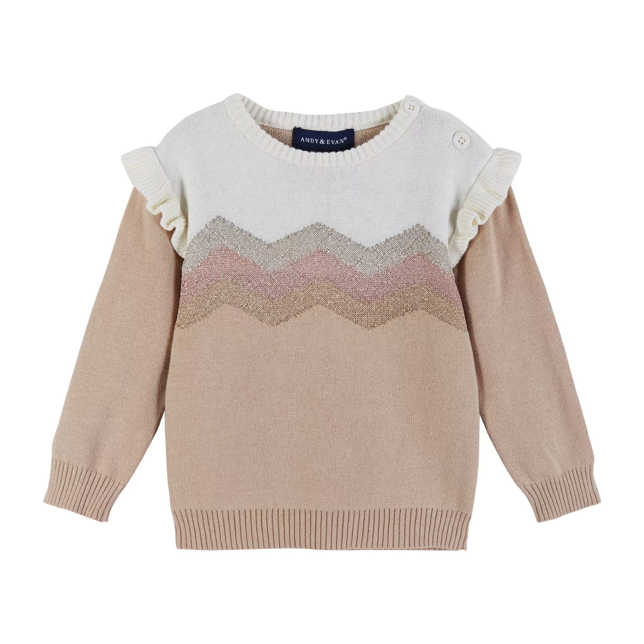 Infant Girls Lurex Chevron Sweater Set