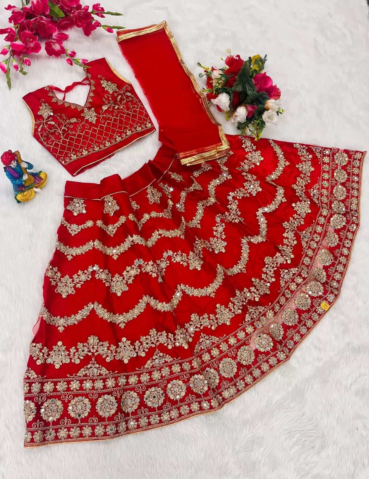 Kids Lehanga Choli Embroidery Set of 3