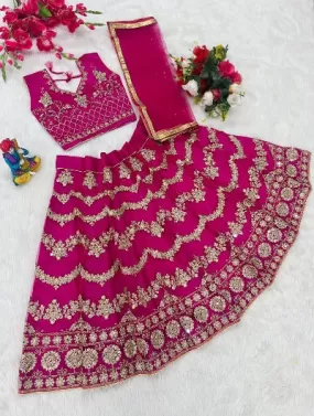 Kids Lehanga Choli Embroidery Set of 3