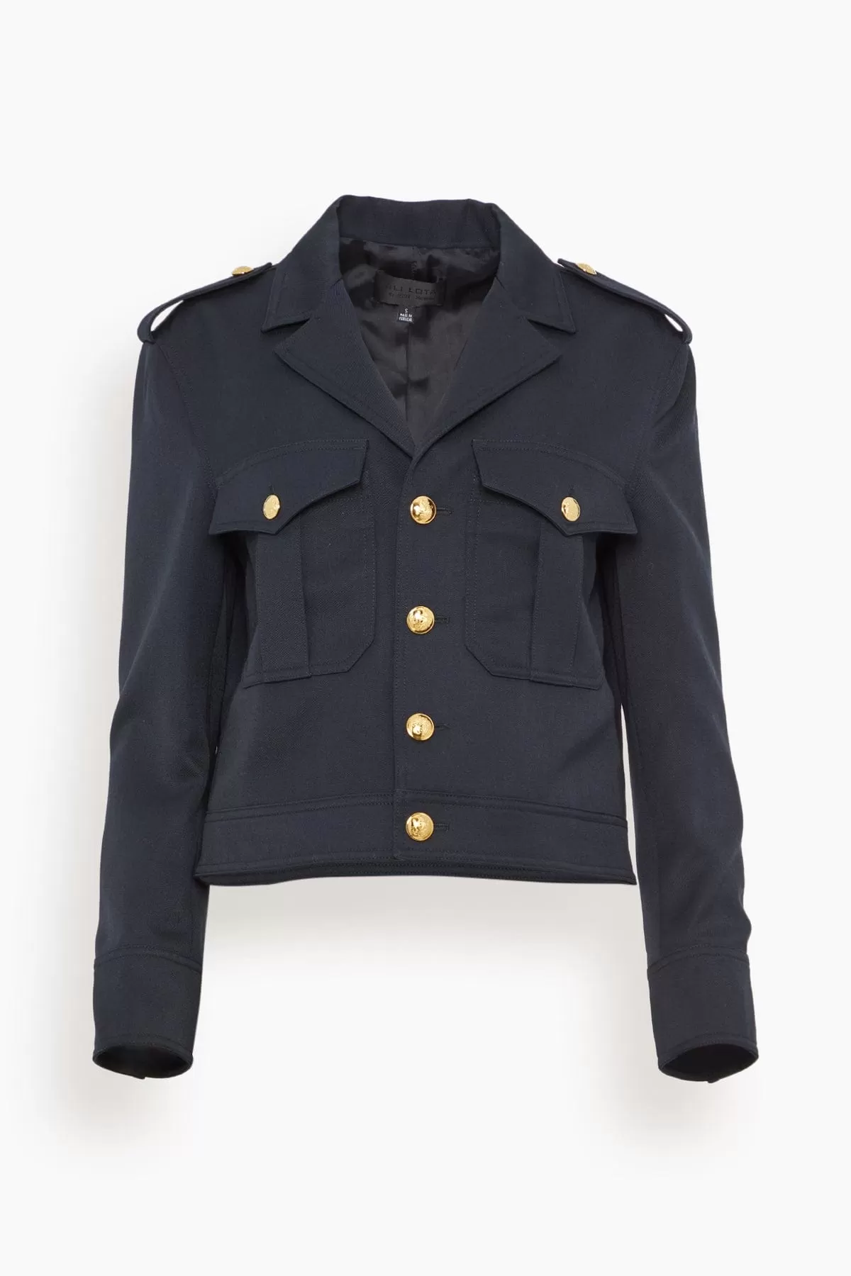 Lourdes Cropped Military Blazer in Midnight