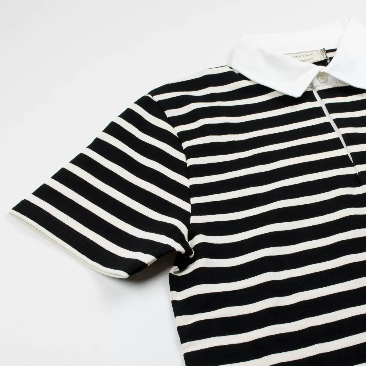 Maison Kitsuné - Marin Striped Polo Shirt - Black / Ecru