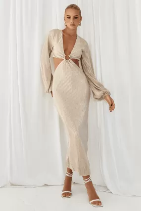 Medusha Midi Dress - Beige/Gold