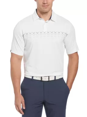 Mens Chevron Block Print Golf Polo