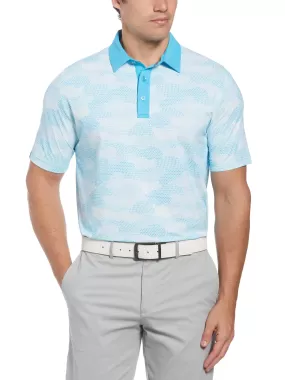 Mens Golf Cluster Print Golf Polo