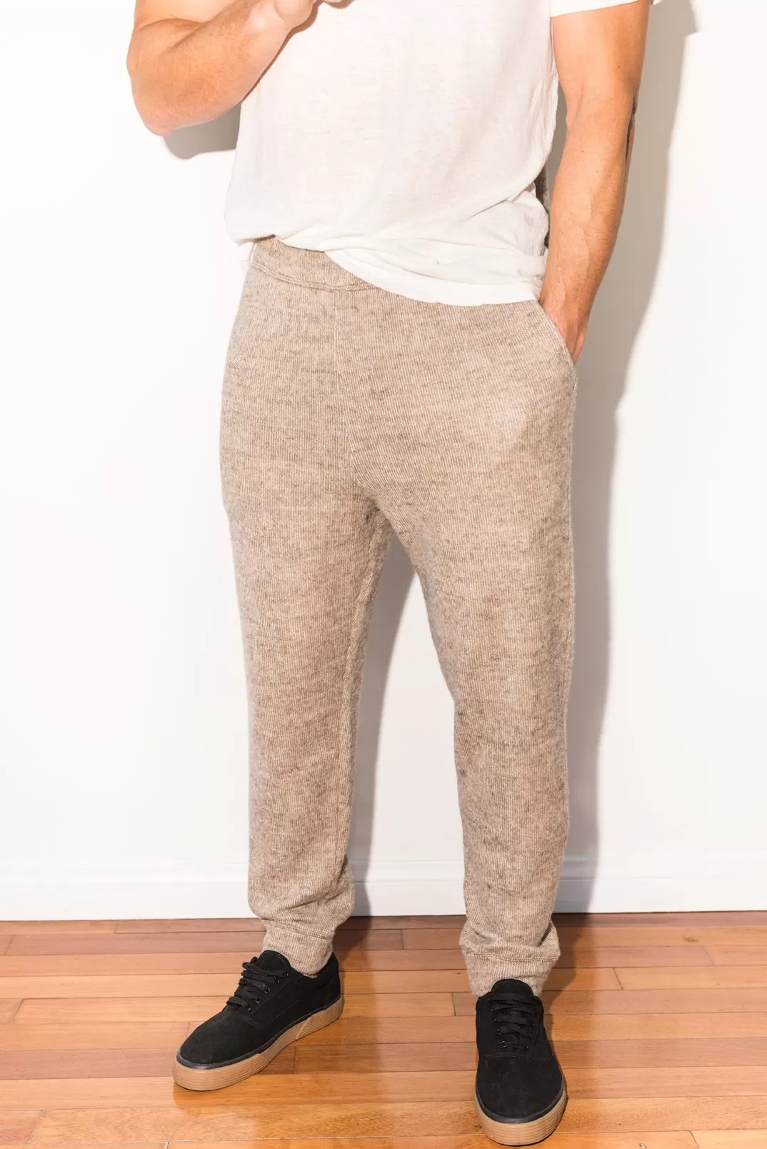 Men's Melange Knit Cinched Bottom Pant