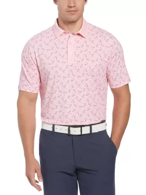 Mens Painted Chevron Print Golf Polo