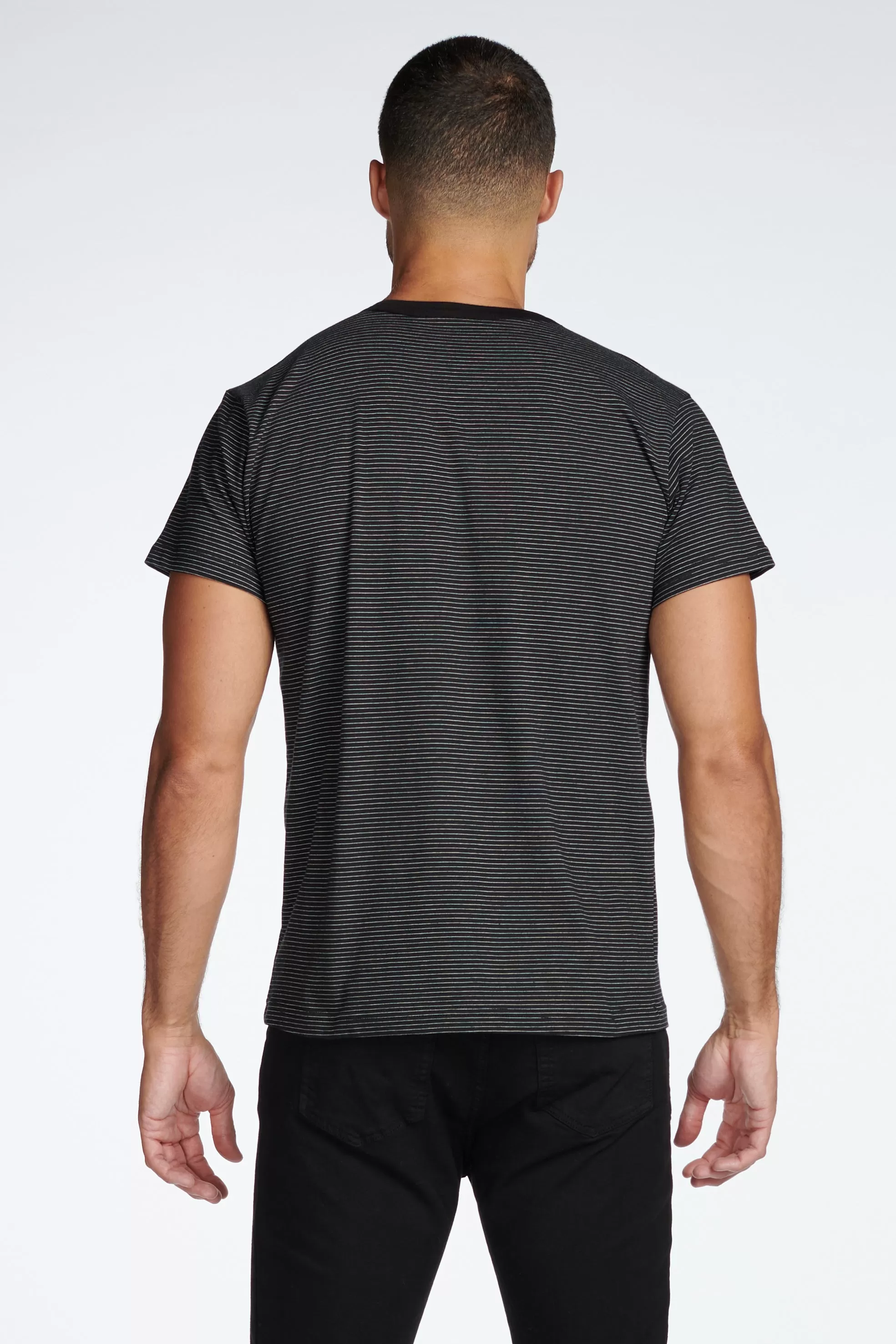 Men's Relaxed Contrast Crew Neck Stripe Tee