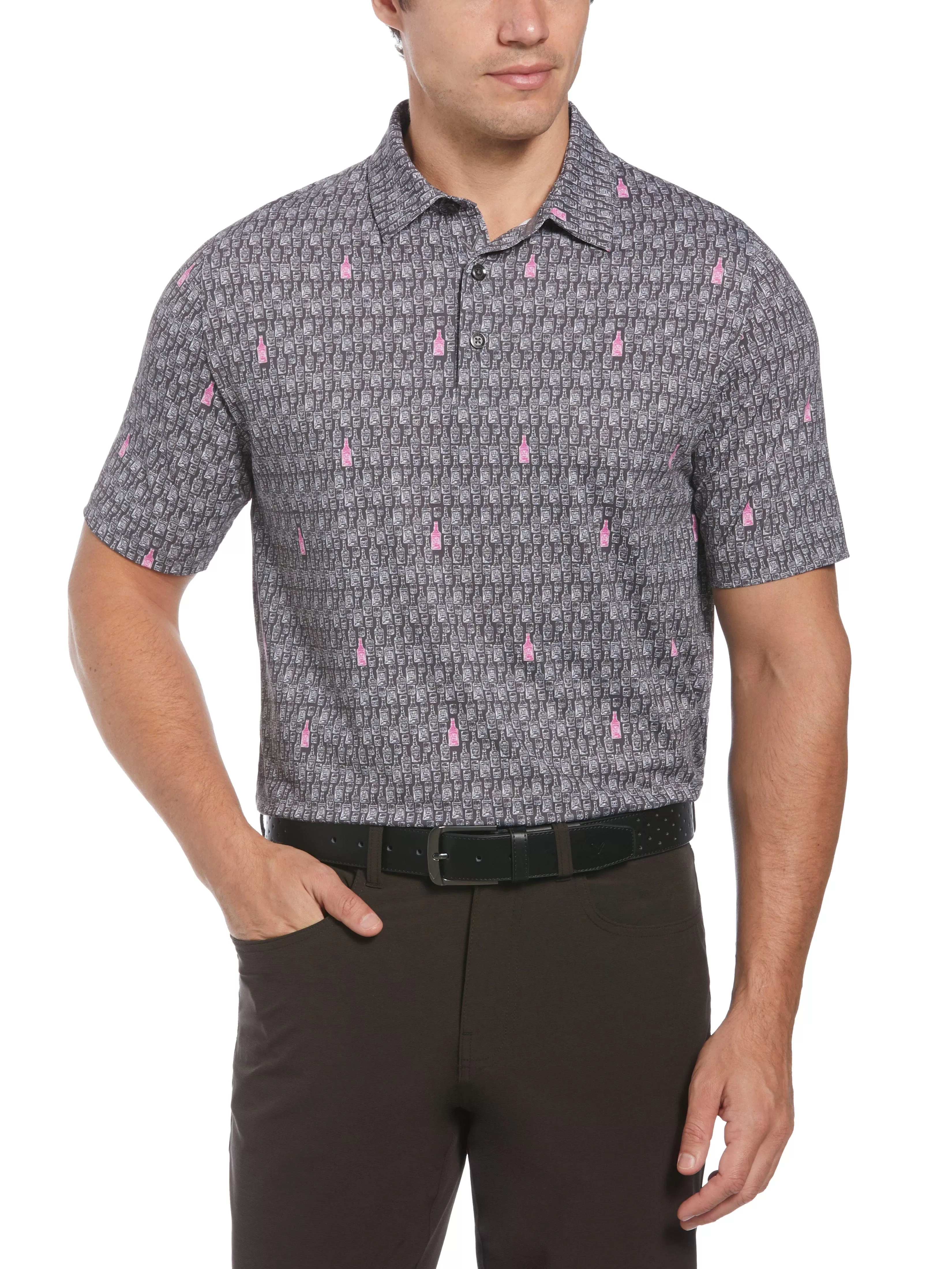 Mens Scotch Novelty Print Golf Polo