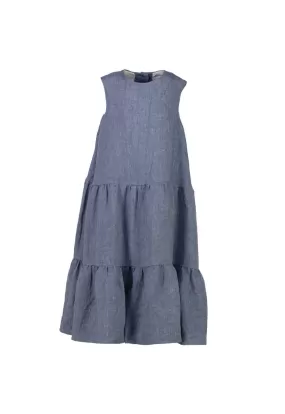 Motula Tiered Sleeveless Soft Denim Dress