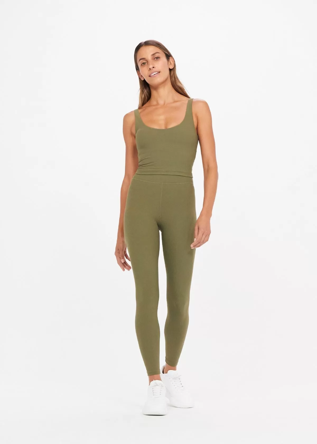 Peached 25IN Midi Pant Khaki