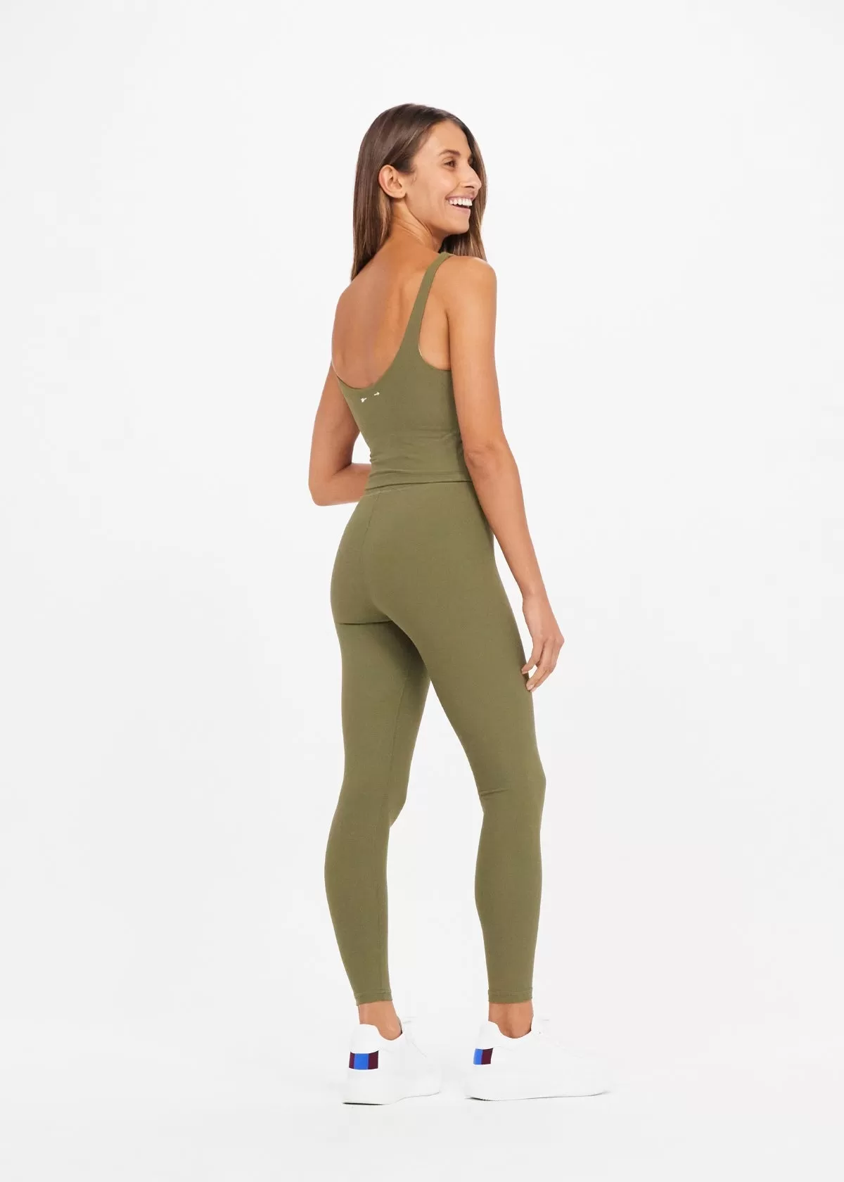 Peached 25IN Midi Pant Khaki