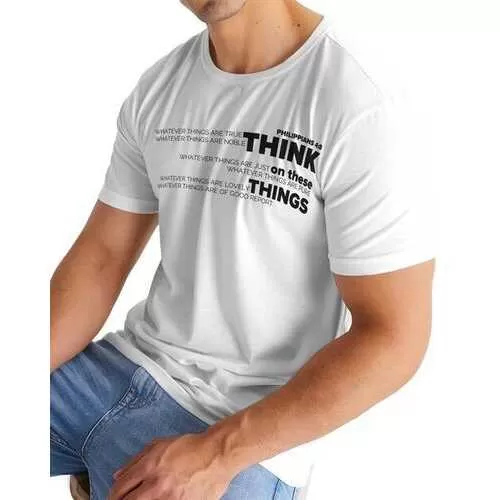 Philippians 4:8, Think on These Things Mens White T-Shirt