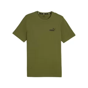 Puma men's short sleeve t-shirt with small ESS logo print 586669-76 olive green