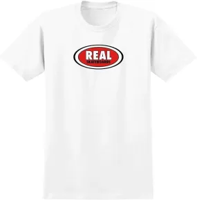 REAL T-SHIRT OVAL SS WHITE red