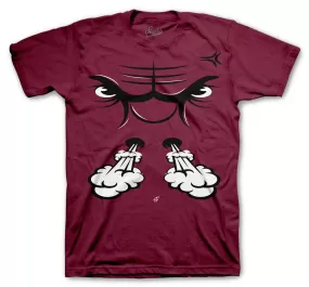 Retro 8 Burgundy Shirt - Bullface - Burgundy