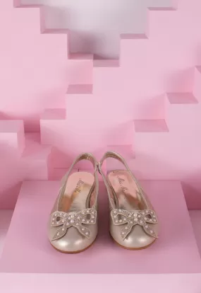 Ribbon Pearl Embellished Half Shoes