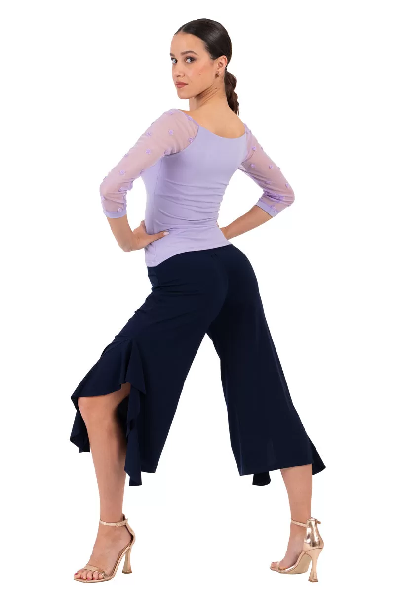 Side Ruffled Capri Pants