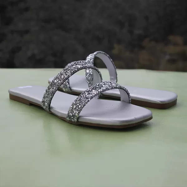 Sliver Fancy Slippers for women