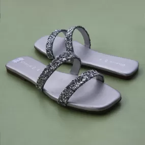 Sliver Fancy Slippers for women