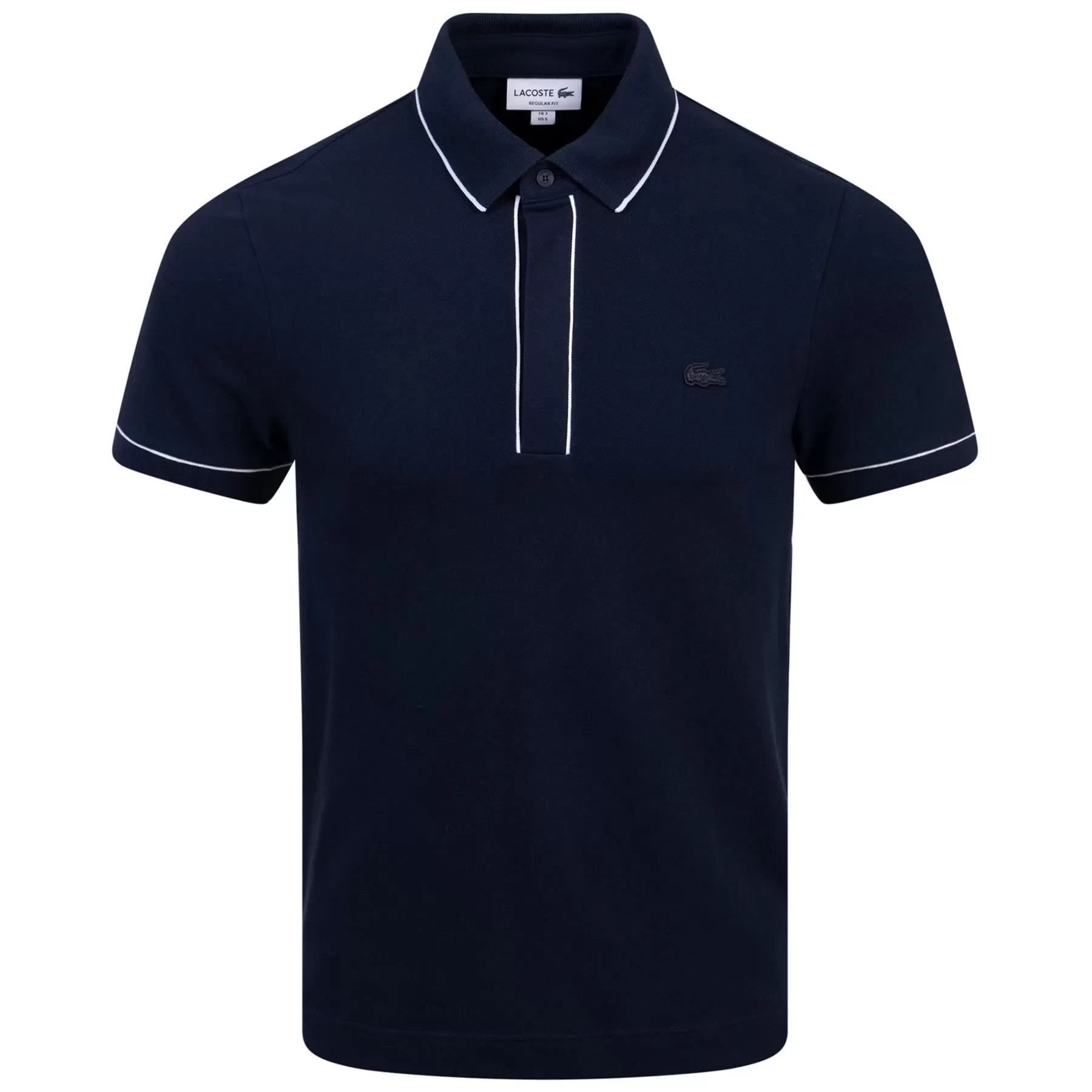 Smart Paris Stretch Cotton Contrast Trim Polo Midnight Blue - SS24