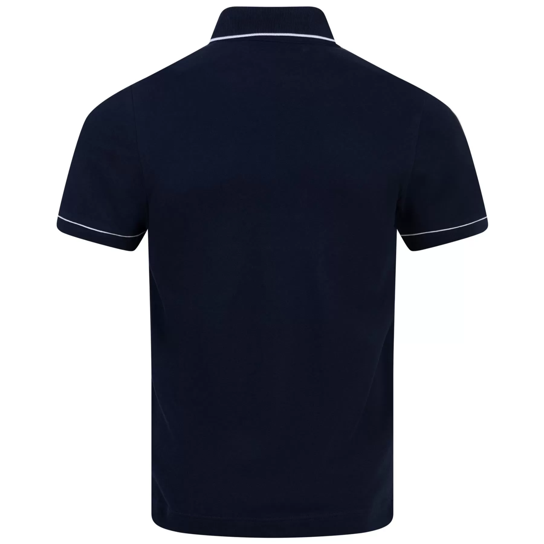 Smart Paris Stretch Cotton Contrast Trim Polo Midnight Blue - SS24