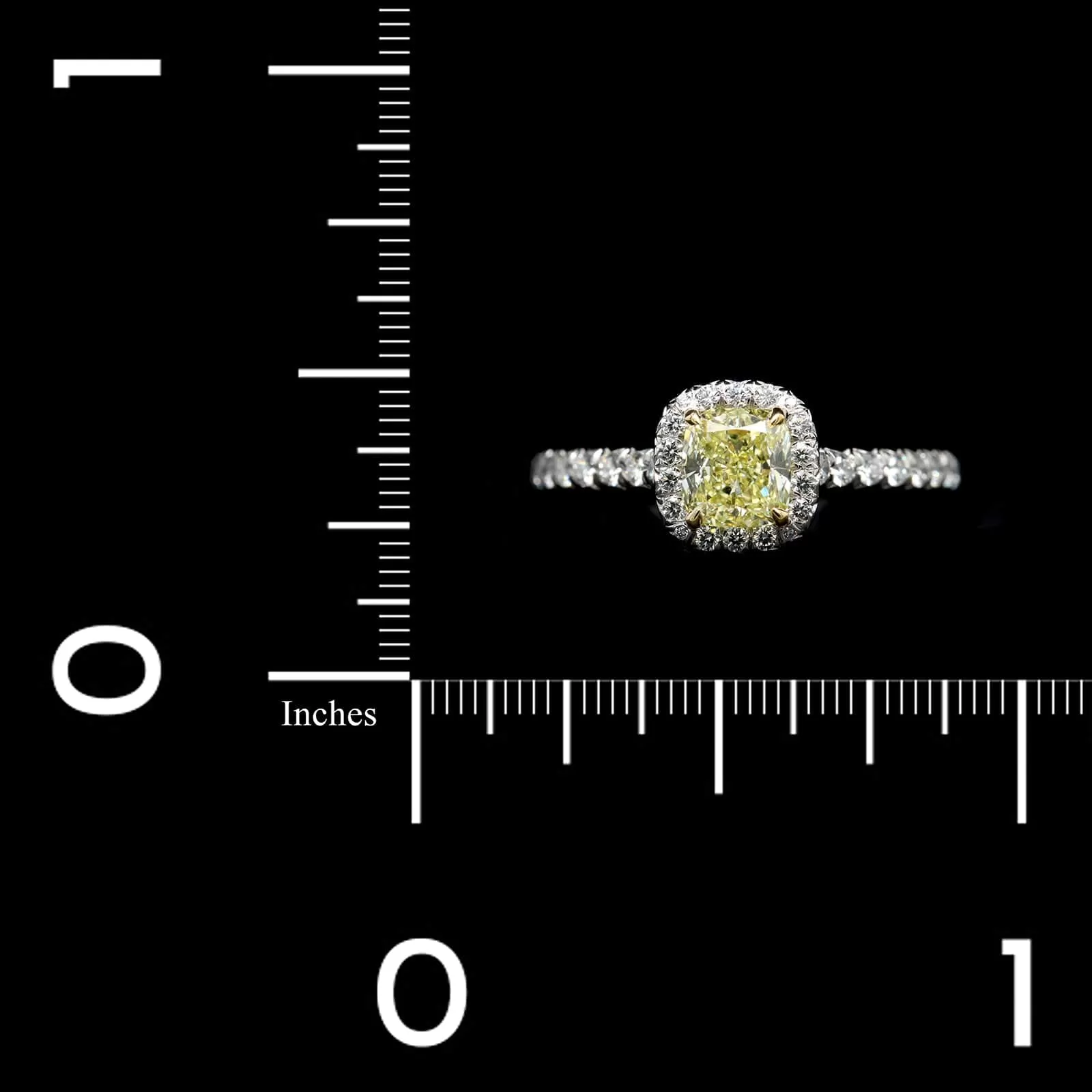 Tiffany & Co. 18K White Gold Estate Fancy Yellow Estate Diamond 'Soleste' Ring