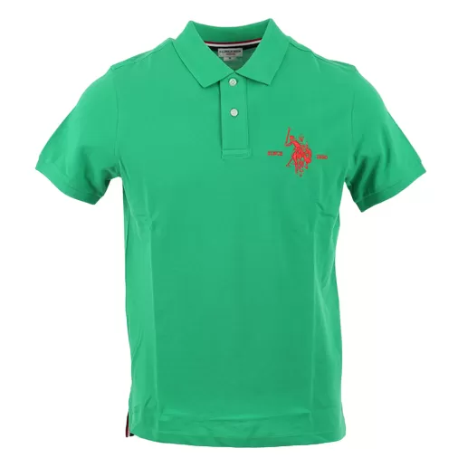 US Polo Assn Men's polo shirt short sleeve with contrasting back neck Kory 41029 65084 342 grass green